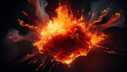 Wall Mural - fire in the dark