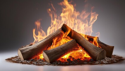 Wall Mural - fire in fireplace