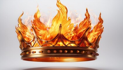 Wall Mural - golden crown isolated on white background