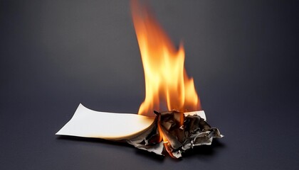 Wall Mural - burning match on a black background
