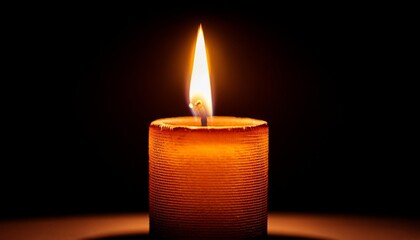 Canvas Print - burning candle on black background