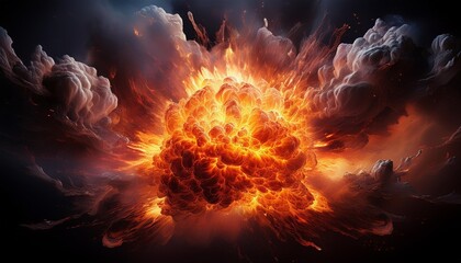 Wall Mural - fire in the dark