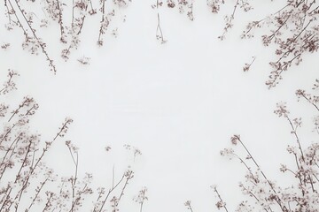 Poster - Delicate floral arrangement on a white background.