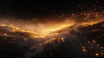 Wall Mural - digital abstract resembling a galaxy with glowing star-like particles