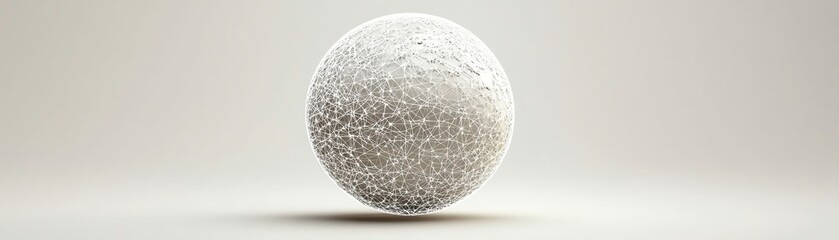 Poster - A 3D rendering of a global sphere with digital networks and continents connected, symbolizing technology and communications, isolated on a white background