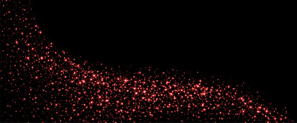 Wall Mural - red stars and sparkles, magic star dust background, light effect with flares. shiny particles, glowi