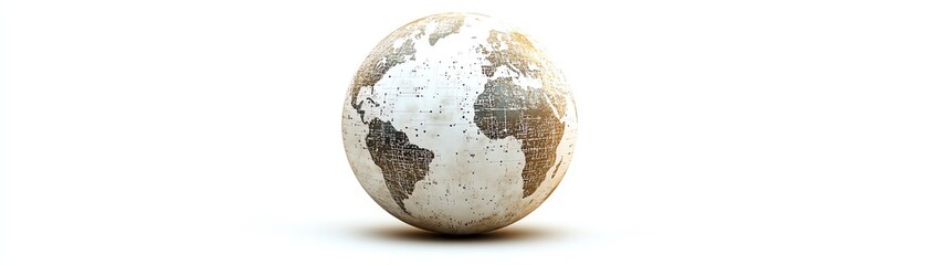 Poster - A hightech global sphere with digital connections between continents, symbolizing modern technology and global communication, isolated on white