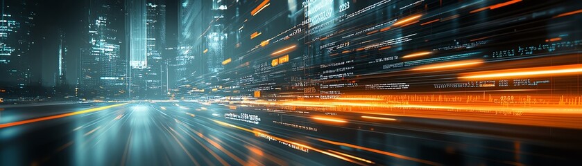 Poster - Dynamic digital interface showcasing stock market data, fluctuating graphs, and financial trends, sleek glowing lines and modern visuals