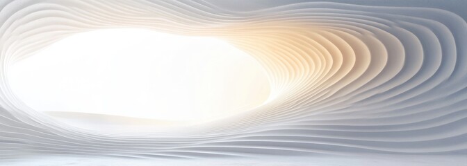 Poster - white wavy abstract background smooth three-dimensional stripes gray pattern minimalist design