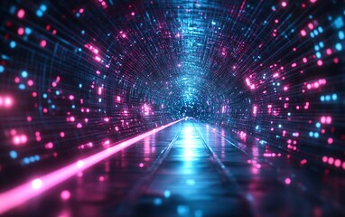 Poster - Cybersecurity concept with glowing locks and vibrant data flow, symbolizing digital protection, safety, and technology in a modern setting