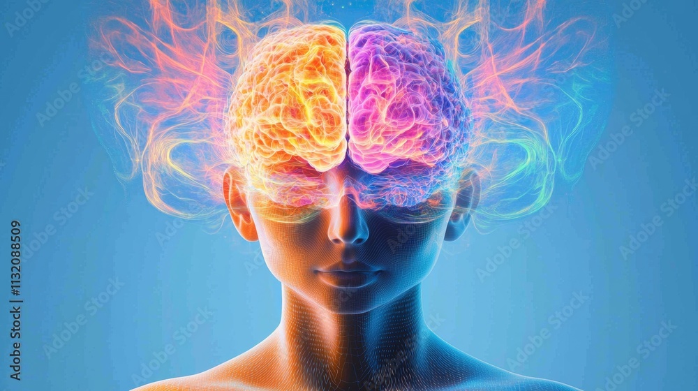 Introspective digital art navigating sensory overload with autism and ...