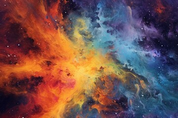 Wall Mural - cosmic nebula swirling colors and stars