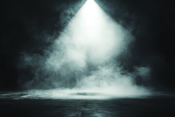 Poster - Spotlight illuminating smoky, dark room.