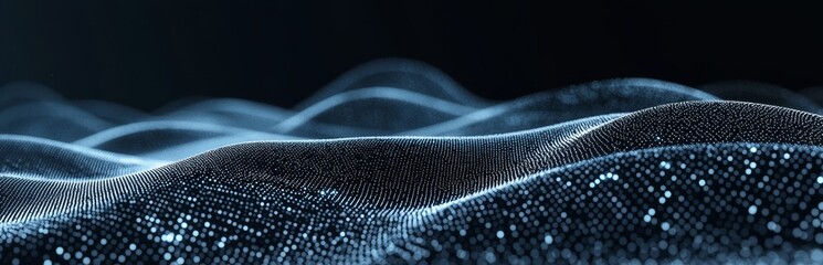 Leinwandbilder - Abstract dark blue digital wave background.