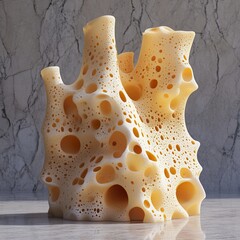 Sticker - abstract porous structure: a 3d digital art sculpture