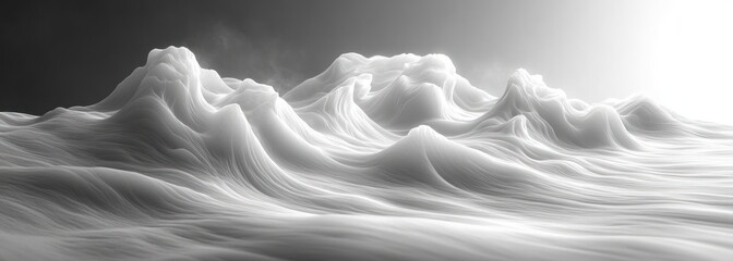 Leinwandbilder - Minimal White Waves Abstract Background Smooth Striped Design Gray Pattern