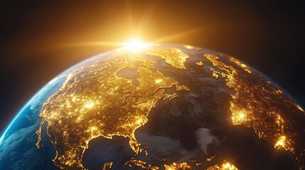 Poster - Earth Globe Digital Trading Network USA Business Connectivity Finance Telecommunication