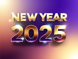 Wall Mural - Golden New Year Two Thousand Twenty Five Design