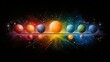 © BOJOShop - Celestial Planetscape  Abstract Oil Painting of Colorful Planets  Stars  and Constellation