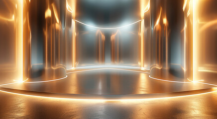Wall Mural - a corner designed for stepping into the spotlight, surrounded by a dramatic scenography of lights an