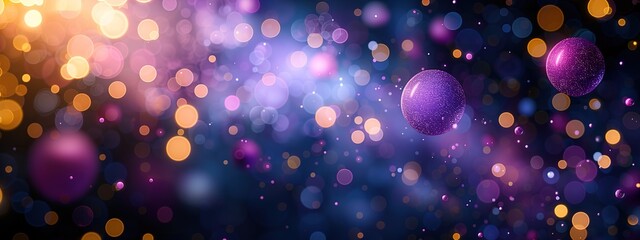 Poster - Purple abstract bubble background, circle ball shaped wallpaper. Minimalistic wallpaper 