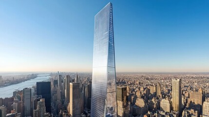 Aufkleber - Modern Skyscraper Towering Over New York City Skyline