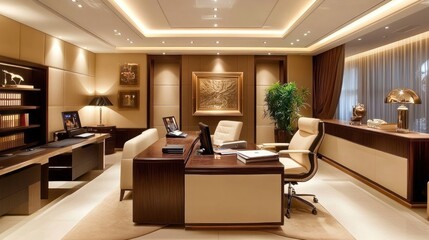 Poster - Luxurious Modern Office Design With Elegant Furniture