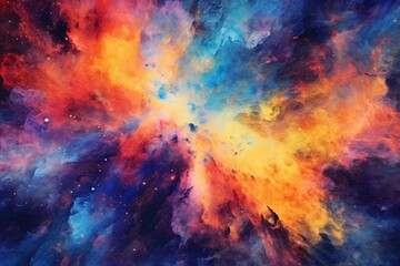 Wall Mural - vibrant cosmic nebula swirling colors and stars
