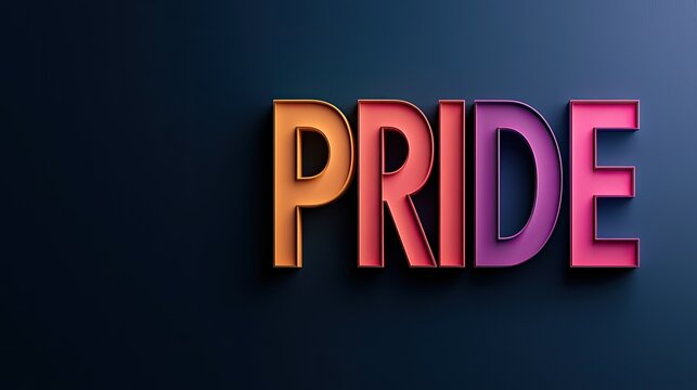 LGBT pride concept. Bold text spelling 