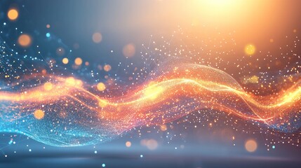 Poster - Abstract Network Wave of Light and Energy
