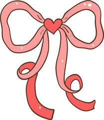 Wall Mural - Whimsical Hand Drawn Ribbon Bow