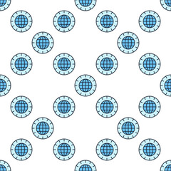Poster - Earth Globe vector World round blue seamless pattern