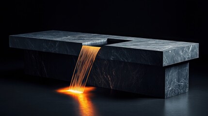 Poster - Dark Marble Fountain Modern Minimalist Design