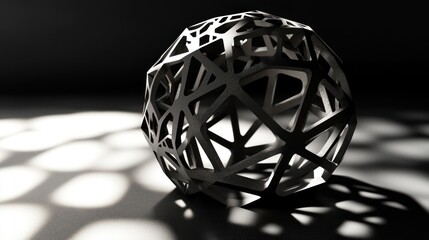 Poster - Abstract Metal Sphere Geometric Design