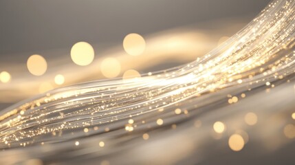Poster - Golden Light Streaks Flowing Across a Smooth Surface
