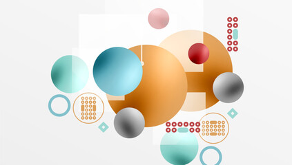 Aufkleber - Circles and elements geometric abstract background