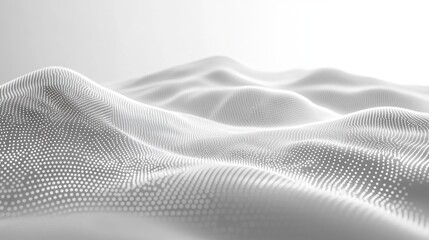 Poster - Abstract White Dotted Landscape Digital Art