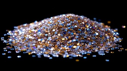 Poster - Glittering Gold Silver Pile Of Sparkle Dust