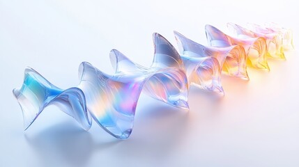 Poster - Abstract Glass Spiral Rainbow Hues Design