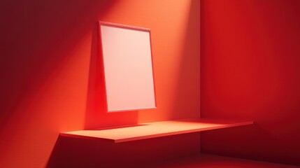 Aufkleber - Red Room Minimalist Frame Shelf Display