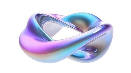 Poster - Abstract iridescent three dimensional flowing form