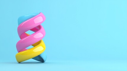 Poster - Abstract Colorful Spiral Design On Blue Background