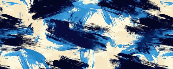 Poster - Abstract Blue and Beige Brush Stroke Texture Background for Artistic Design and Creative Projects