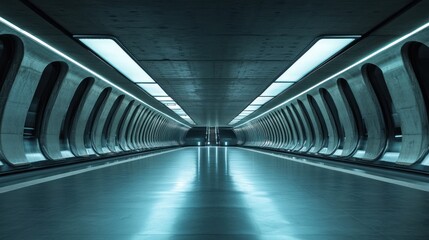 Poster - Futuristic Subway Tunnel Modern Architecture Design