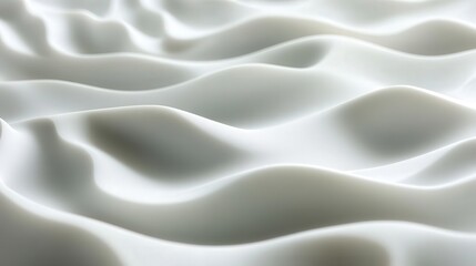 Aufkleber - Create a 3D seamless white wave pattern, where each wave flows effortlessly across the surface. The ambient light highlights the peaks,