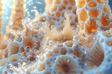 Poster - Abstract Macro Image of Bubbles and Organic Shapes in Pastel Tones
