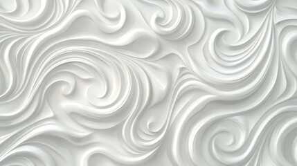 Poster - Design a 3D white seamless pattern of flowing waves, each one rising and falling in a fluid, graceful motion