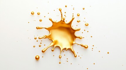 Poster - Dynamic golden paint splash creative studio abstract art minimalist background top-down view visual impact for design projects