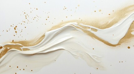 Poster - Fluid abstract art composition with gold accents art studio digital artwork modern aesthetic close-up view contemporary design