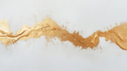 Poster - Golden abstract art flowing across canvas studio digital artwork modern aesthetic close-up view creative expression